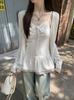 Summer Korean version Tencel lace splicing strap pleated temperament versatile suspender T-shirt vest women