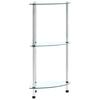 Vidaxl 3-Tier Shelf, Transparent, 30X30X67 Cm, Tempered Glass