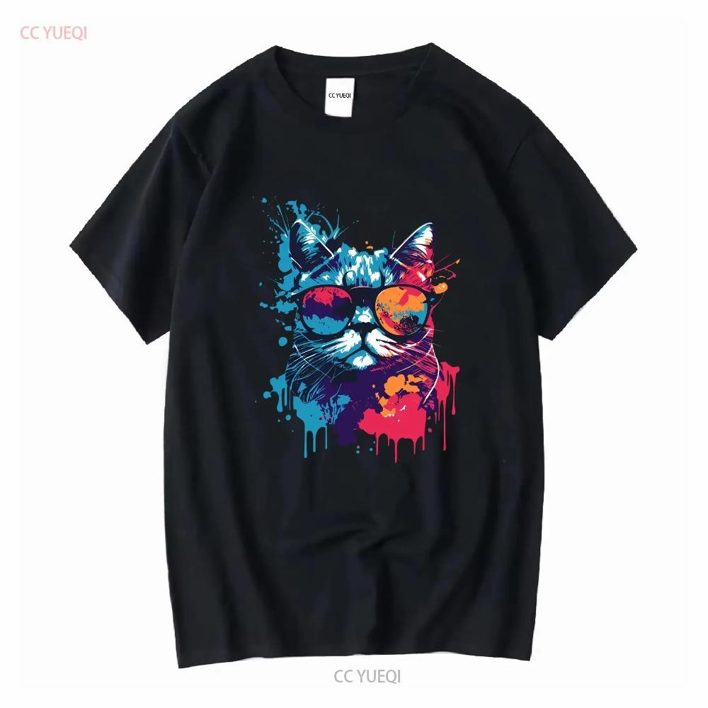 Cool Cat Softstyle T Shirt long or short sleeves vintage Washed streetwear Stylish Breathable homme Comfortable Versatile Soft