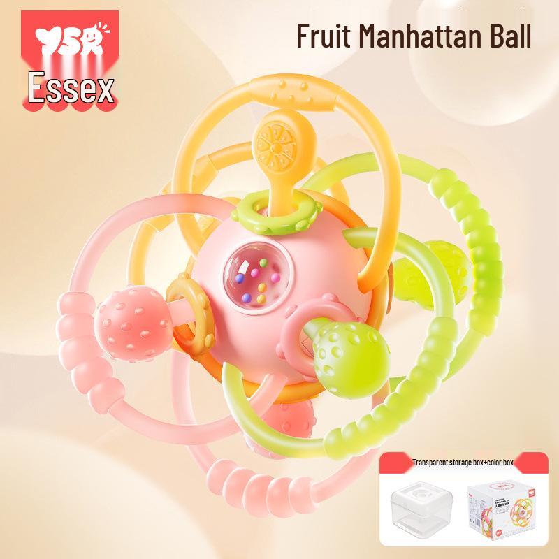 Manhattan Silicone Teething Ball Toy for Babies 0-1 Year - Early Education Puzzle for 3-6 Month Teether