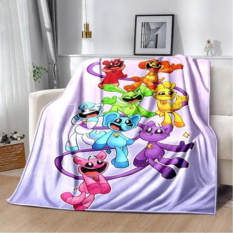 Cute Cartoon Smiling Critters Logo Throw Blanket for Living Room Bedroom Warm Cozy Sofa Bed Blanket Gift