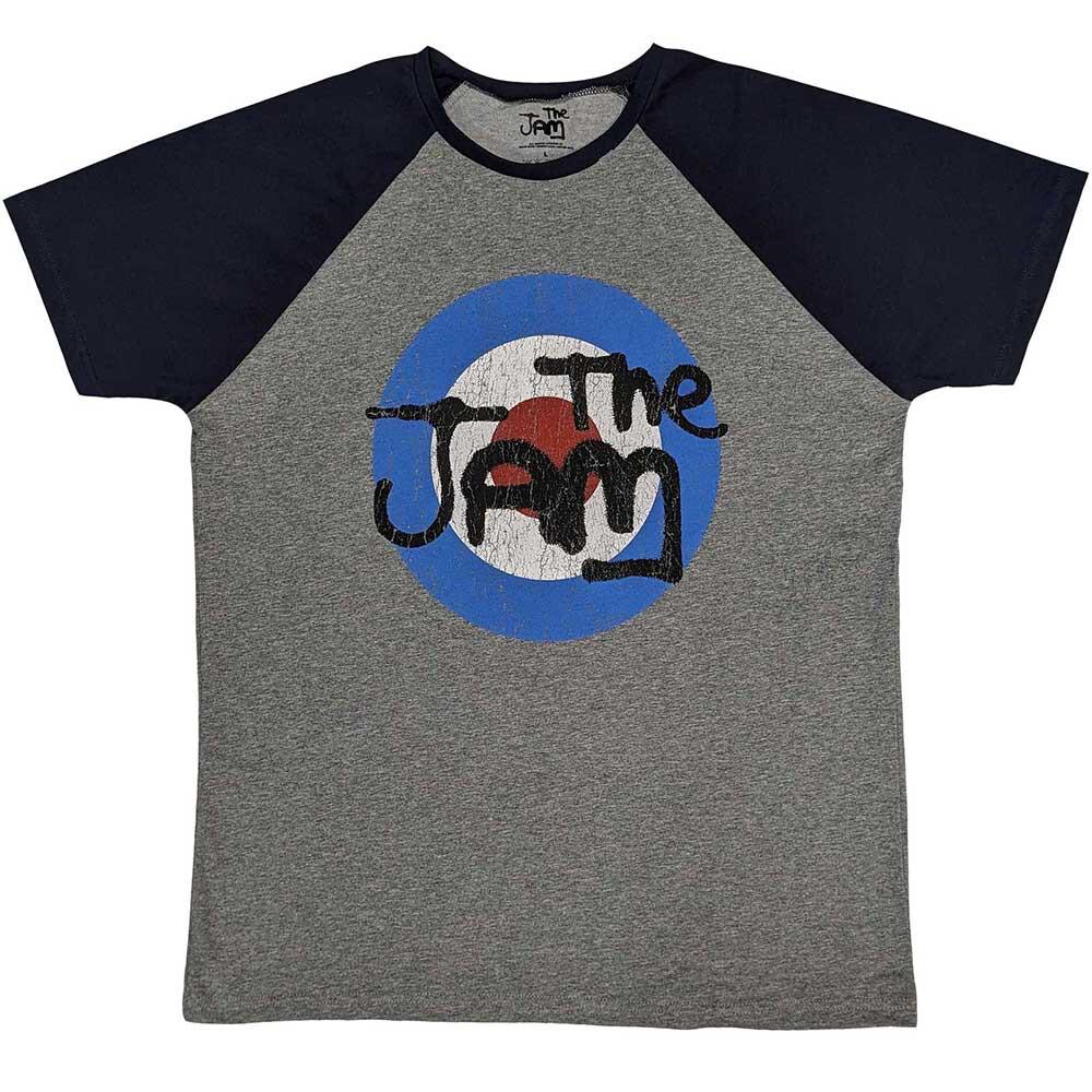 The Jam - Vintage Logo - Grey & Navy Blue Raglan t-shirt Unisex T-Shirt XL