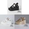 Roman Sandals Women Summer Thick Sole Pu Shea With Buckle For Casual Wear