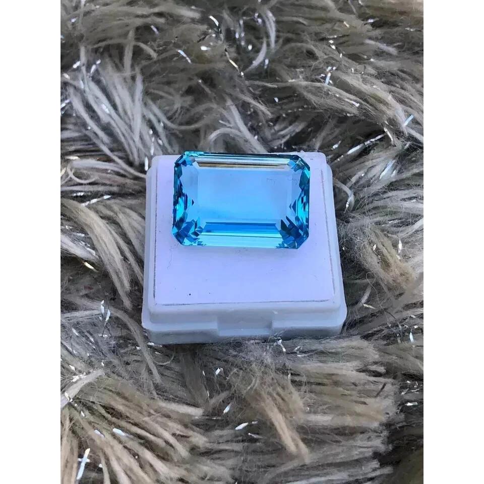 Rare Natural Santa Maria Blue Aquamarine Grade 11-13 Ct Emerald Cut Gemstone