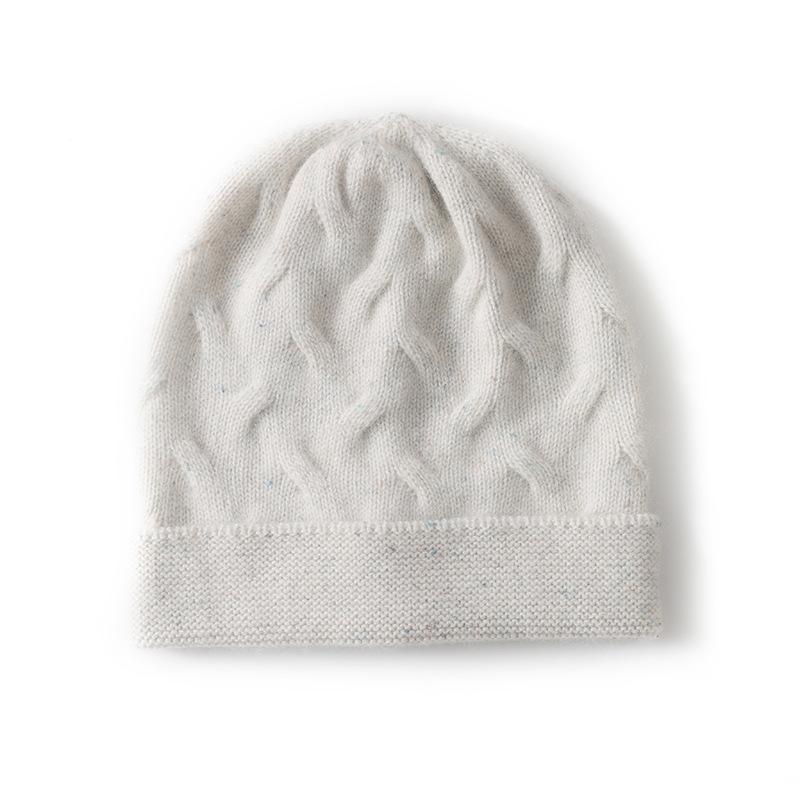 Cashmere Hat Autumn and Winter New Style Women's Fashion Casual Ear Protection Pile Hat Beanie Solid Color Knitted Hat