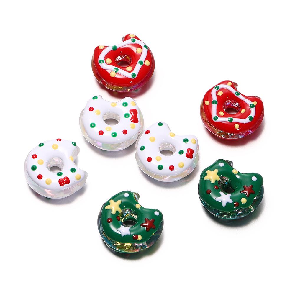 Festliches Acrylperlen-Set: Weihnachtsbaum, Schleife & Schneemann - DIY Cartoon-Accessoires