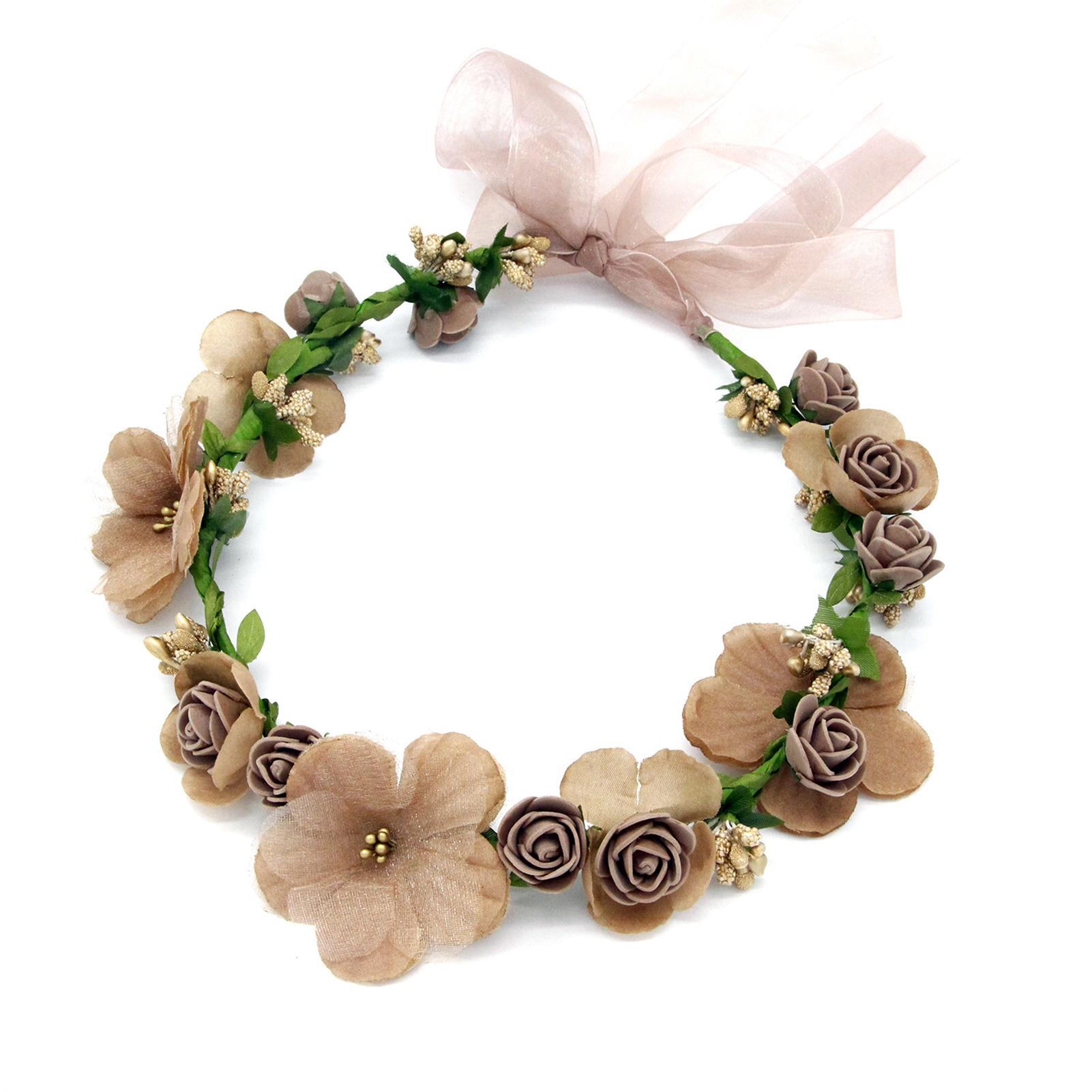 

Элегантный цветочный венок для женщин, искусственная имитация цветочной гирлянды, повязка на голову, аксессуары для волос для путешествий и фотосессий, креативная заколка