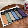 The Suede Leather Wristband Is Suitable for Apple 13promax Phone Case Stand, Iphone14 Full Bag 12 Anti-drop Leather Case
