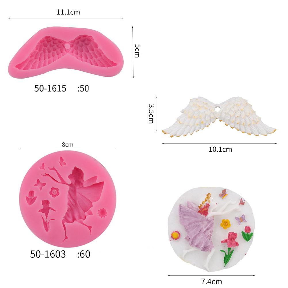 Baking Silicone Mold Angel Feather Wings Fondant Mold Chocolate Baking Moulds