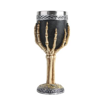 Korkunç Reçine Kafatası Kafa Paslanmaz Çelik Şarap Bardağı Kadeh Kafatası Şarap Kadeh Bardağı Gotik Cadılar Bayramı Dekoratif Viski Kokteyl İçecek içecek bardağı