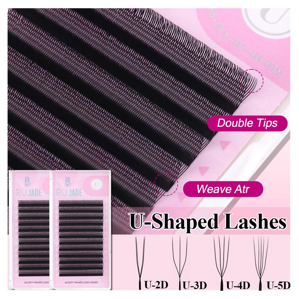 New Arrival U Shape YY Eyelashes Extensions 3DW U5DW Lashes Extension Premade Volume Fans False Eyelashes U Shape W Bloom Lashes