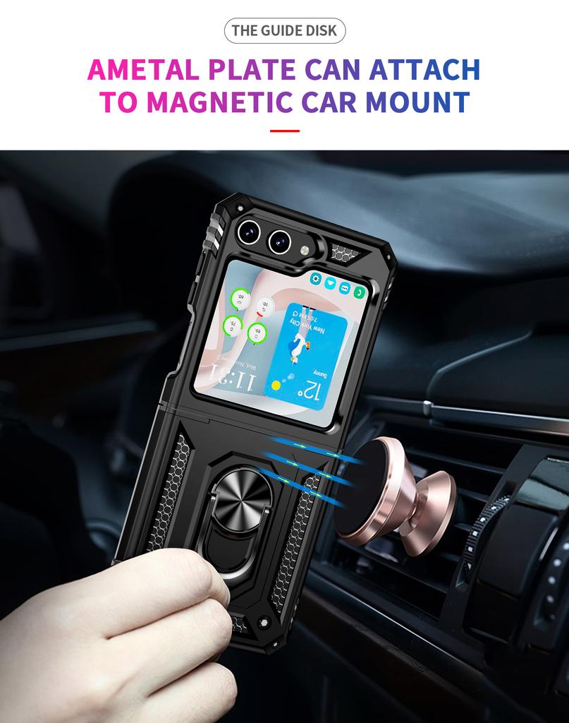 For Samsung Z Flip 7 6 5 4 3 Flip4 Flip3 Shockproof Folding Armor Case for Samsung Galaxy Z Flip 5 Flip5 5G Stand Holder Ring Cover