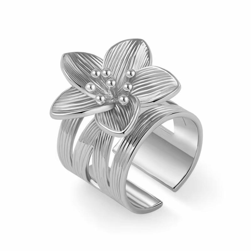 DIEZI 3 Style Korean Big Flower Geometric Rings For Women Punk Vintage Fashion Gold Color Geometric Knuckle Joint Ring Jewelry