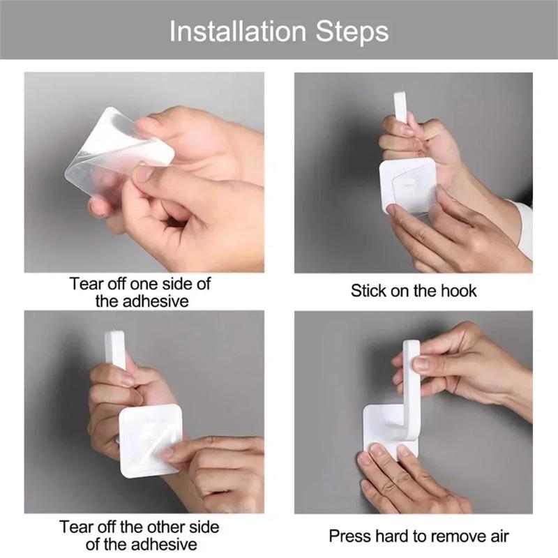 4pcs Multifunctional L-shaped Non Perforated Strong Hooks,clothes and Hats Storage Rack,toilet Paper Hooks,bathroom Towel Hooks