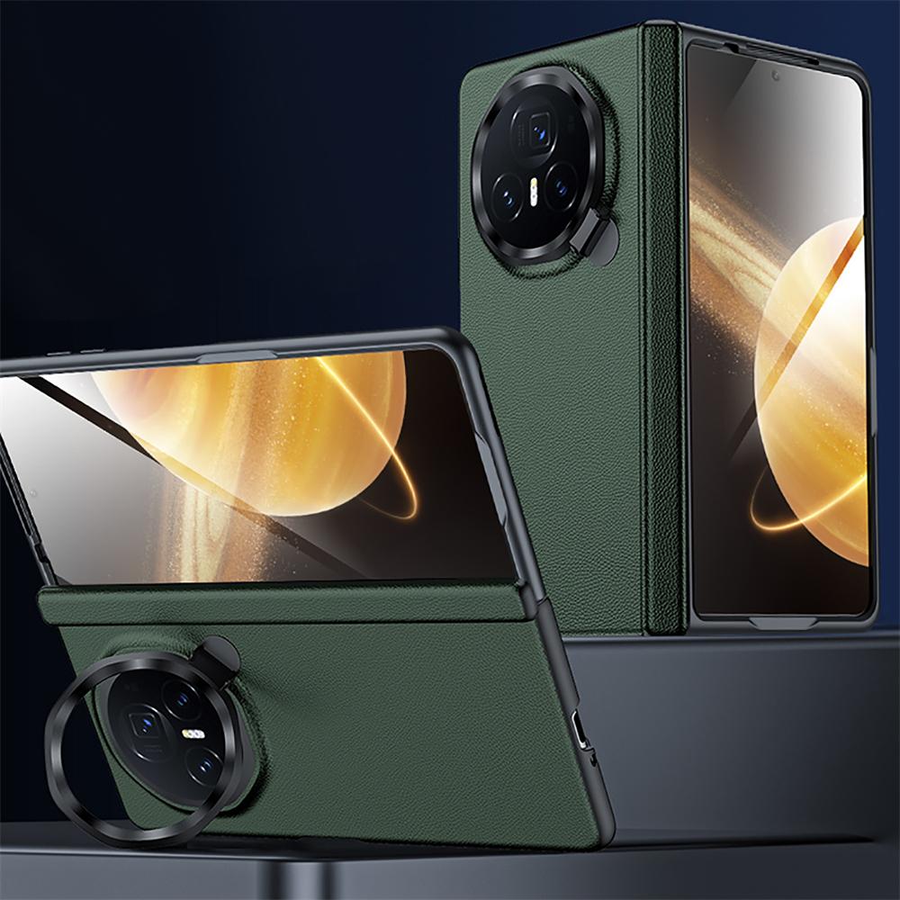 Für Honor Magic V3 Handyhülle Folie Integrierte Mittelachse Rundumschließendes Scharnier Objektivhalter für Magic VS3 Lederschutzhülle