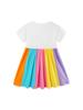 European-Style Rainbow Print Toddler Princess Summer Dresses