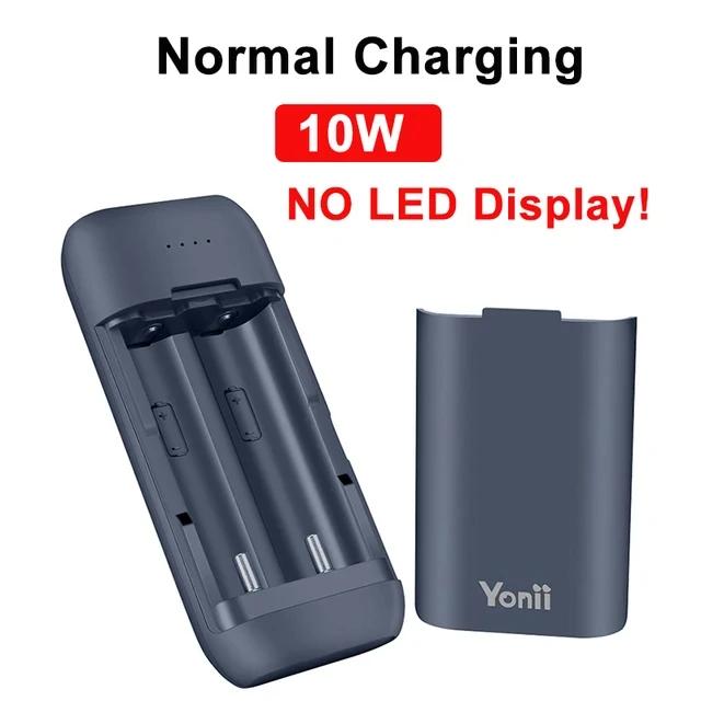 

18650 Battery Charger Case DIY Power Bank Box Portable QC3.0 PD 18W Fast Charging Case for 18650 21700 20700 Lithium Batteries BC2 Black