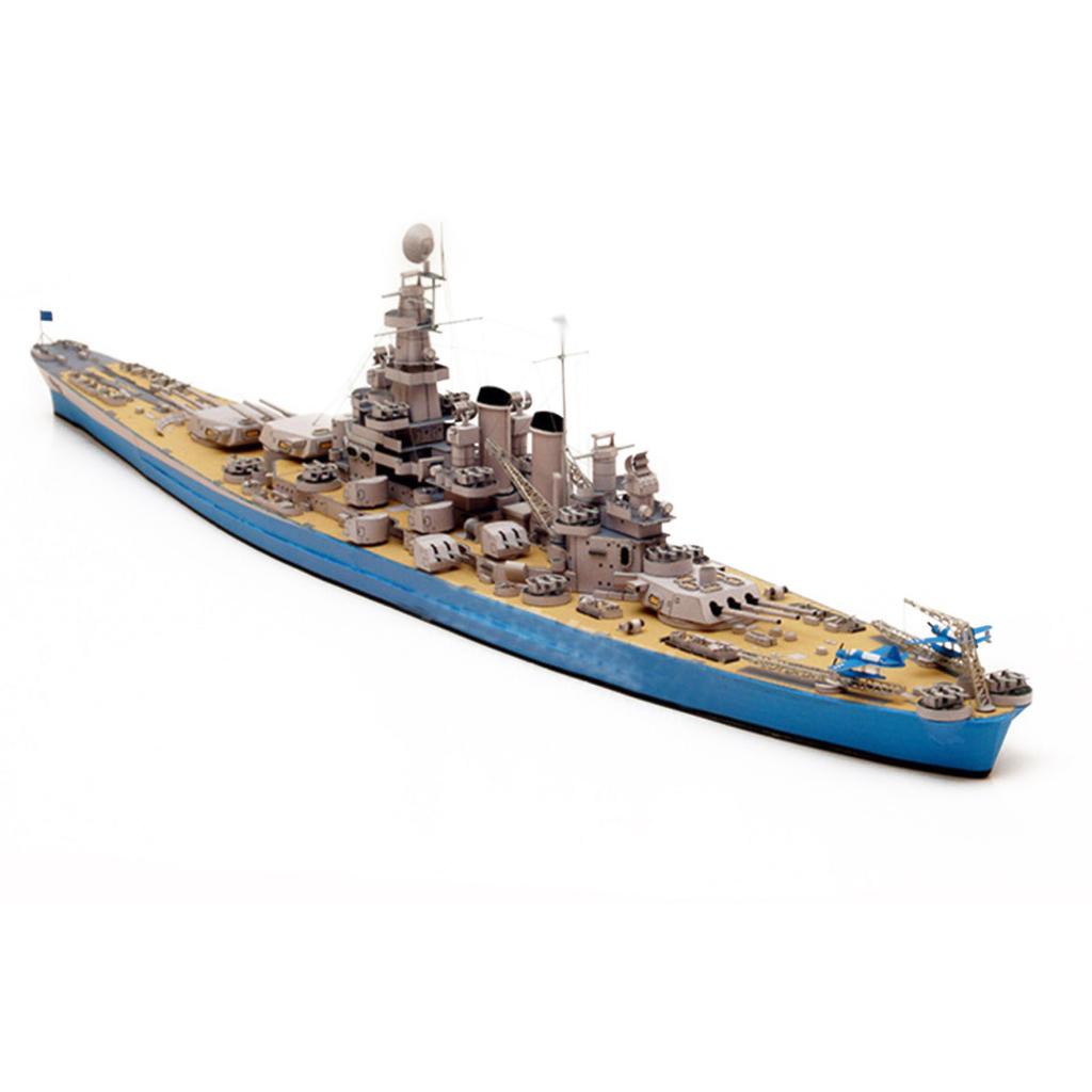 21" 1/400 US NAVY North Carolina BB-55 Battleship Paper Model Set Unsassembled Military DIY Ornaments For Collection Decoration