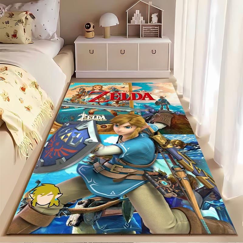 The Legend of Zelda themed rug with vivid art Non-slip rug suitable for living room and bedroom sofas