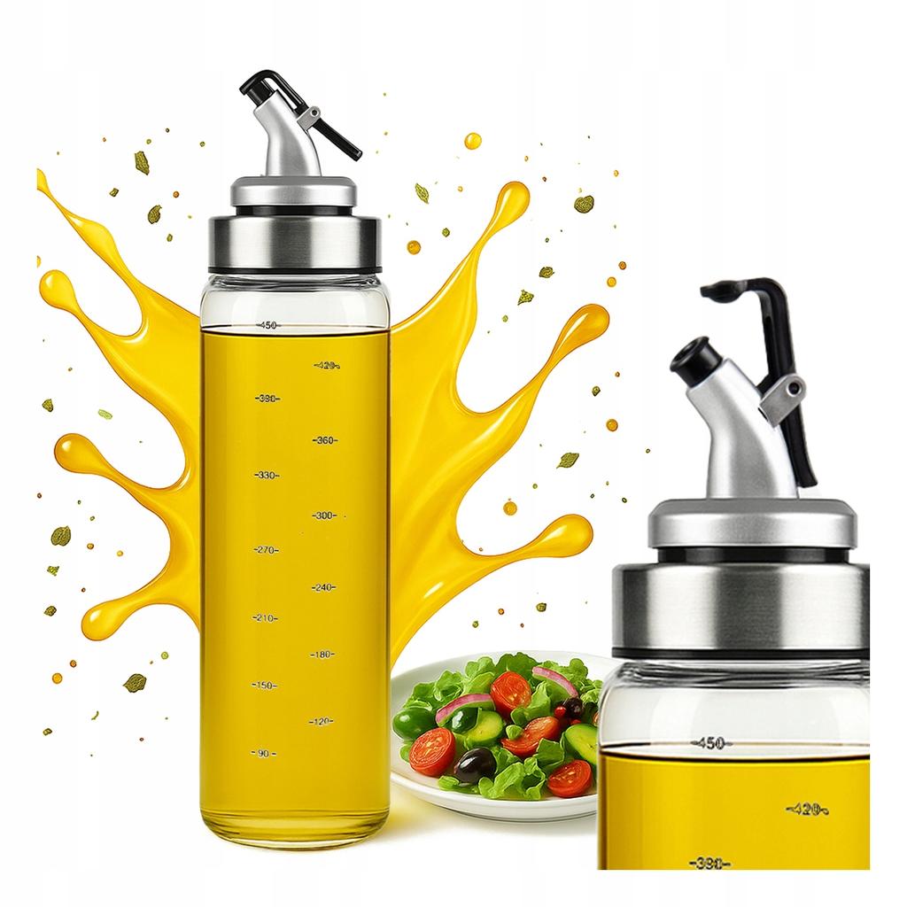 Glass Dispenser 500 ml with Scale for Oil, Sauces, Vinegar, Spices