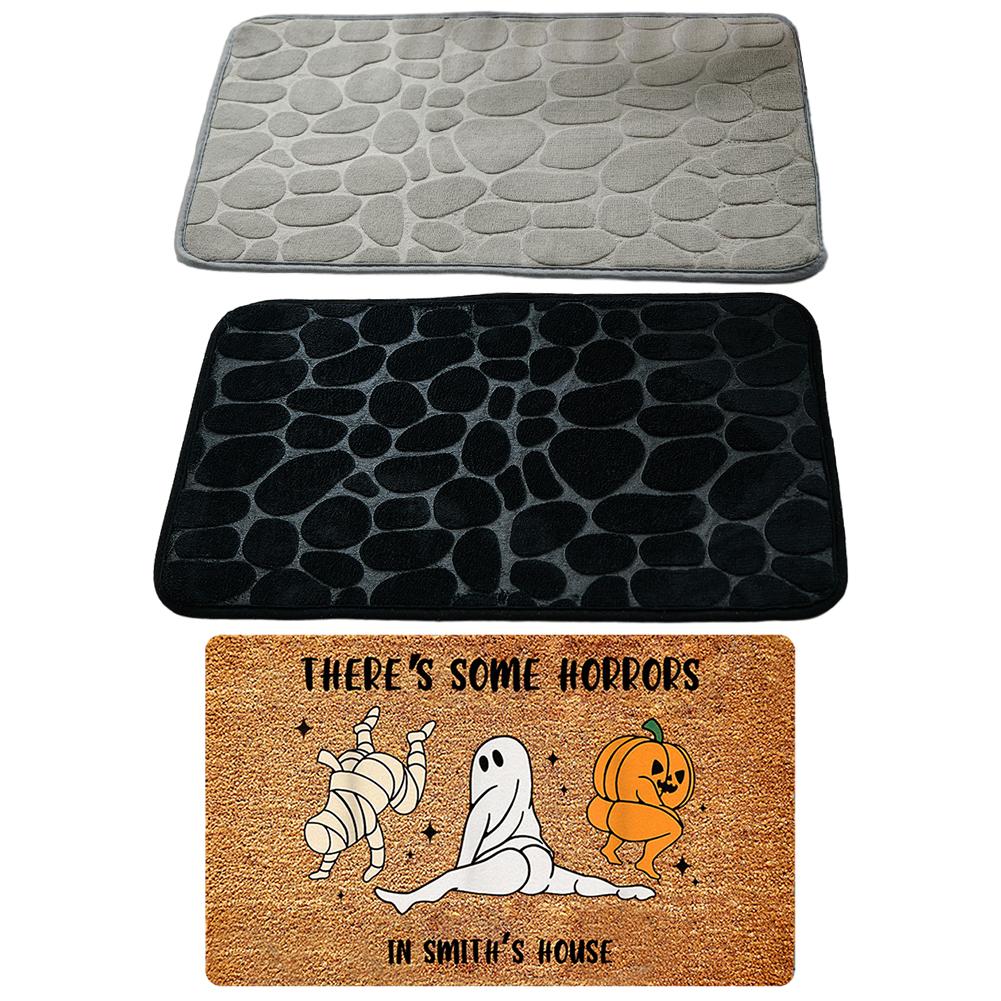 24 X 16in Cobble Pattern Bathmat Anti-slip Floor Mat Versatile Washable for Home Door Entrance