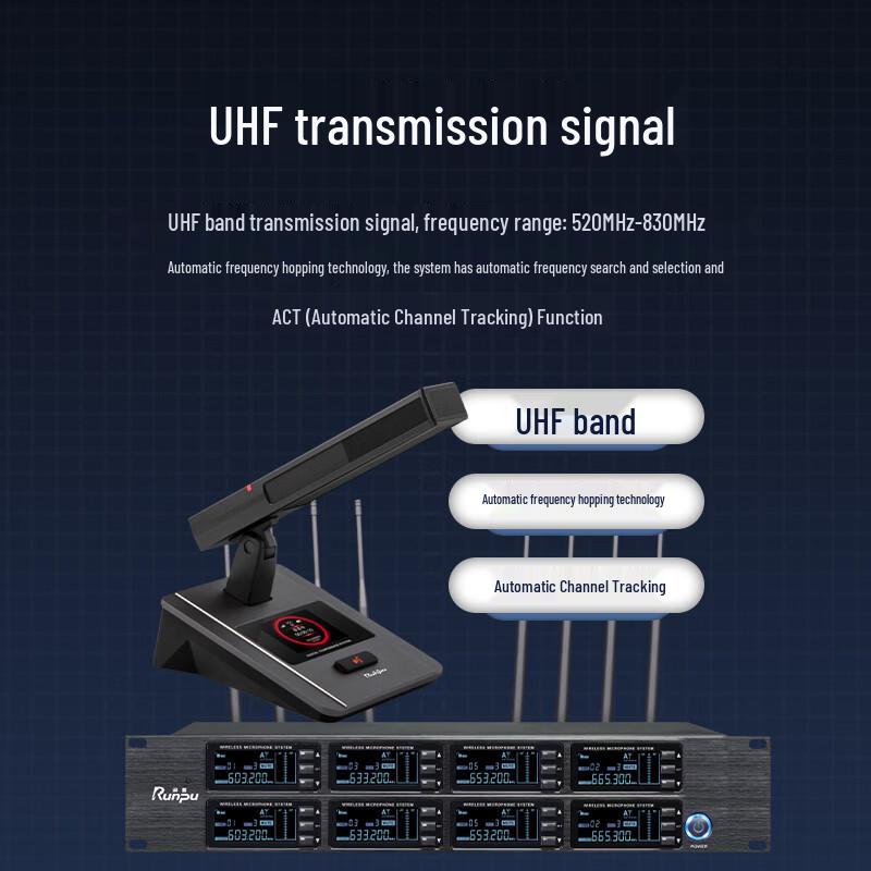 Runpu Professional UHF Wireless Gooseneck Conference Microphone System (CN version)