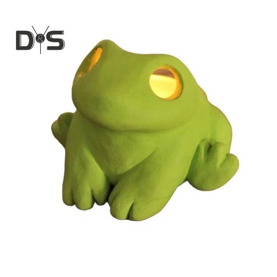 

Подсвечник для ароматерапии, статуэтка из синтетической смолы, милый дизайн лягушки, водонепроницаемый ароматизированный подсвечник, украшение стола зелёный