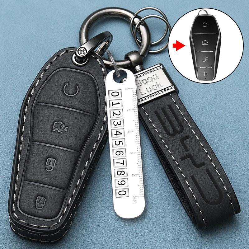 High-End Car Key Cover for BYD Models: Han, Yuan Plus, Dolphin, Tang DMI, Song Max, Destroyer 05, Seagull