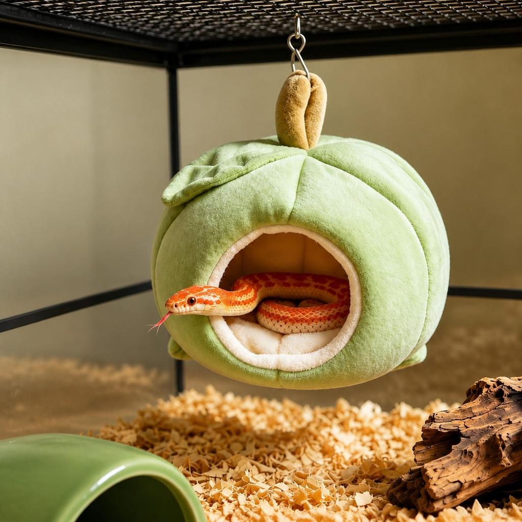 Fruit-Shaped Reptile Hide Soft Terrarium Decor Space-Saving for Snake Owners