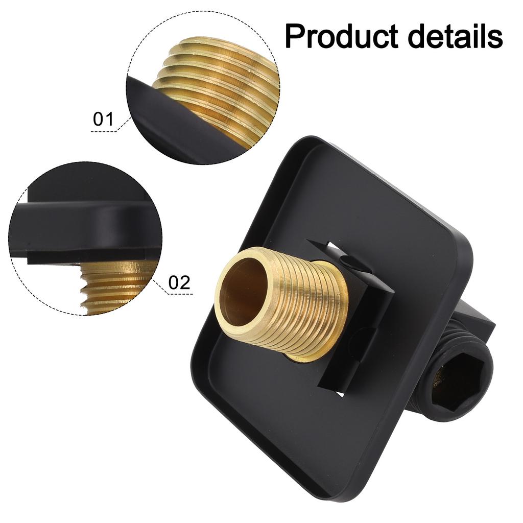 Sleek Black Finish on this Brass Shower Hose Connection Elbow Makes it an Addition to Any Modern Bathroom Setup