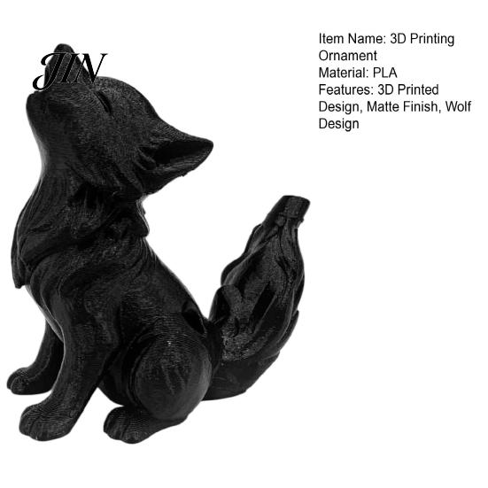 Minimalist Interior Ornament 3D Printing Ornament, Howling Moon Wolf Tabletop Figurine, Eco-friendly PLA Miniature Statue Matte Finish Desktop