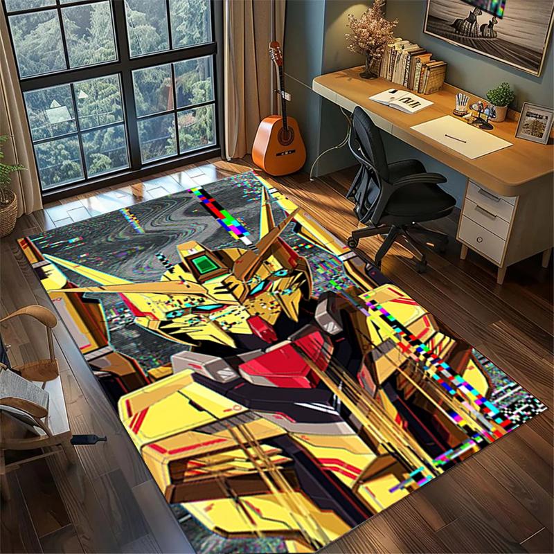 Gundam Non Slip Area Rug Large Washable Carpet Bedroom Gamer Room Decor