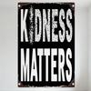 KINDNESS MATTERS Distressed Metal Tin Sign Rustic Vintage Wall Plaque with Rivets, Splattered 'I' Design for Home Office Café Ba
