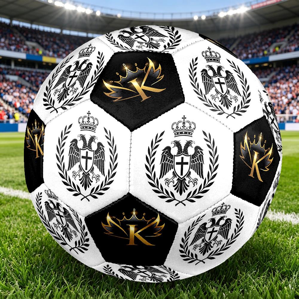 1PC Royal Crest Emblem Crown Majesty Soccer Ball Size 5 Football Machine Sewn Indoor/Outdoor Universal Football S25