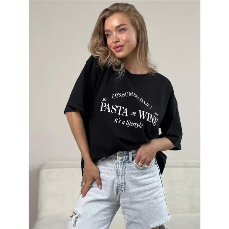 Chicer Sommerstil Übergroßes Europäisch-Amerikanisches Trend T-Shirt