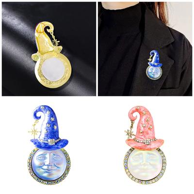 Fashionable Clown Hat Enamel Lapel Pin with Dripping Oil Designs Contrast Accessory for Party Supplies Costumes