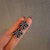 Design Sense Premium Sweet Black Bow Cute Retro Commuting Small Fragrant Autumn and Winter Earrings