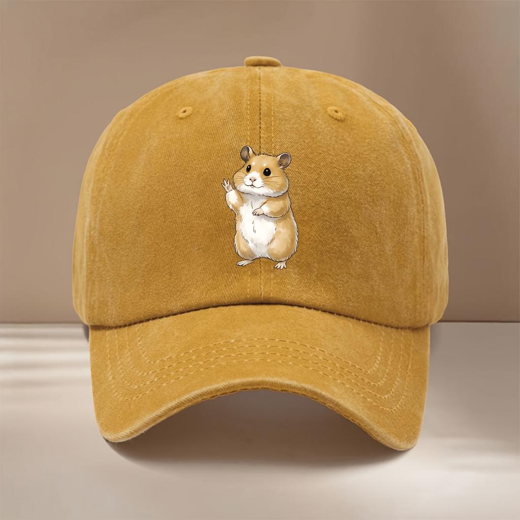 Hamster Muster Baseballkappe verstellbare Größe Schirmmütze Herren und Damen gleicher Stil einfache trendige Kappe mit gebogenem Schirm