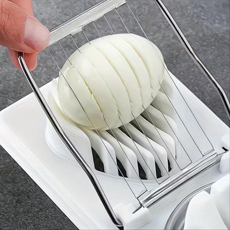 Cortador y Rebanador de Huevos 2 en 1 Divisor Multifuncional de Huevos Cortador de Huevos con Alambre de Acero Inoxidable para Huevos Cocidos Gadget de Cocina