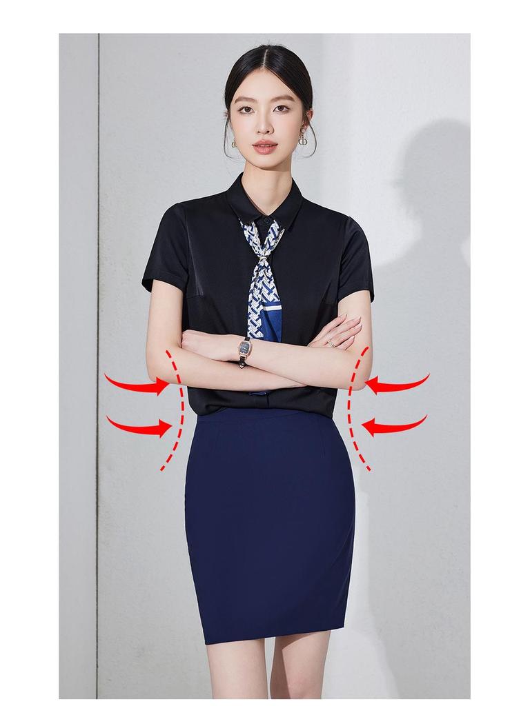 Elegant Summer Short Sleeve Skirt Suit - 2025 Professional Formal Business Workwear Set for Civil Servants