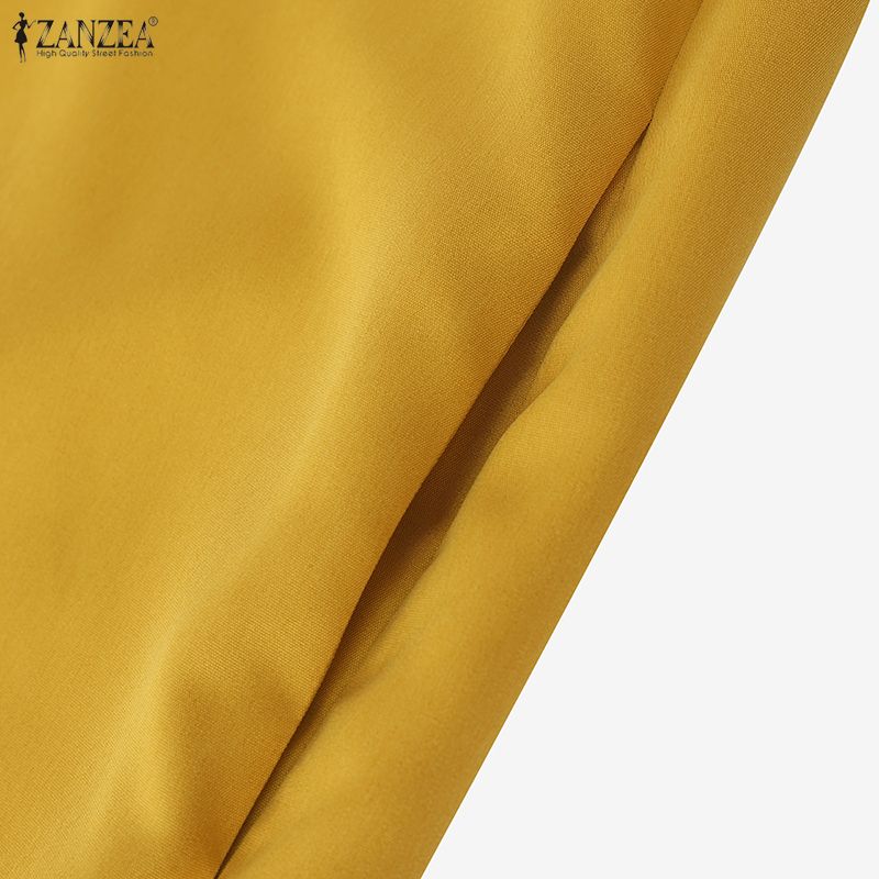 ZANZEA Women Casual Turn Down Collar Loose Summer Half Sleeve Shirt Dress