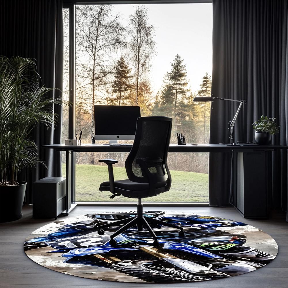 Off-road motoren Gedrukt Rond Vloerkleed Stoelkleed Gebiedskleed Entree Deurmatten, voor Kantoorstoel Woonkamer Slaapkamer Keuken.