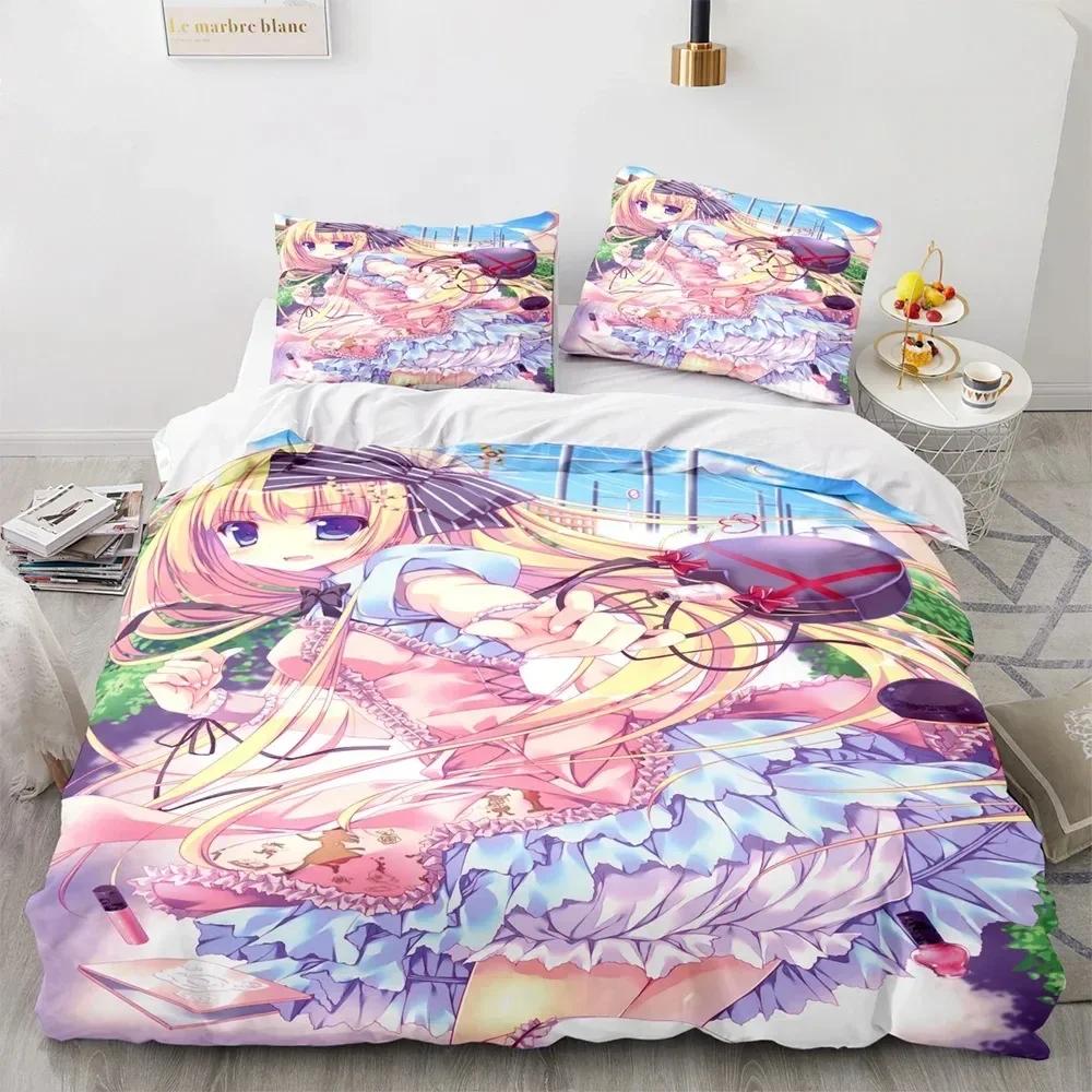 

Comforter 3D Kawaii Girl Bedding Set Printed With Bed Soft Single Double Queen Super King Size Sexy Girl Adult Kids Comforter (quilt)-EU Single(135*200cm)3pcs