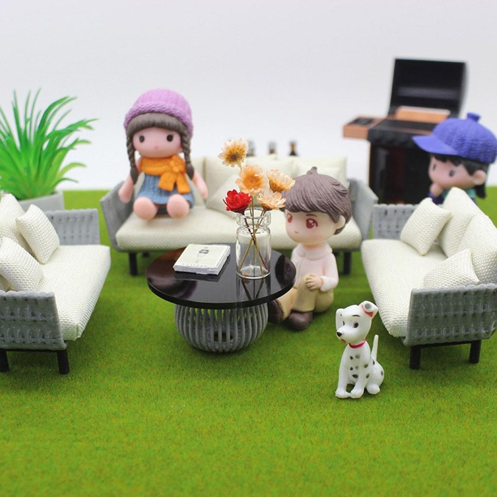 Miniature Furniture Sofa With Cushion Realistic Couch Scale Furniture For 1/20 1/25 1/30 Dollhouse Decors And Collector