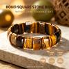 Bracciale nazionale in pietra di occhio di tigre con agata naturale filata a mano in cristallo di polvere di vento