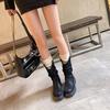 Vintage Western Cowboy Boots Women's Medium Mouth Pleated Pile Boots Platform Martin Boots Maillard Boots
