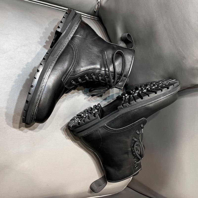 2024 new fashion all-match style high-top leather shoes comfortable wear-resistant daily casual style design walking shoes