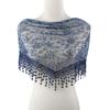 Luxury Embroidery Lace Tassel Headscarf Women Sheer Mesh Bandana Hijab Vintage Floral Head Wrap Boho Hair Scarf Daily Accessory