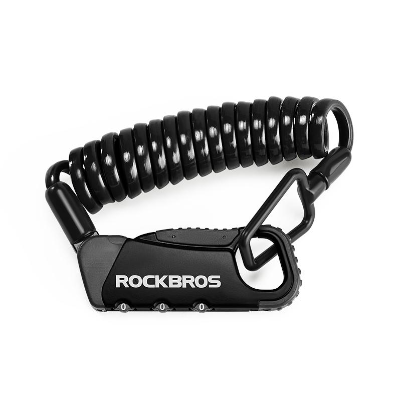 Rockbros Bicycle Cable Lock 3-Digit Combination Password Mini Lock Portable Lightweight Anti-Theft Helmet Lock Bike Accessories