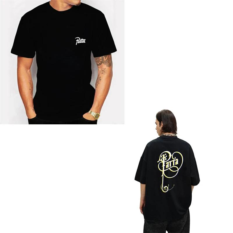 

American NEW Patta T Shirt Creative Pink Letter Print Short Sleeve Summer Men s Women s Oversized Casual Top T-shirt XL